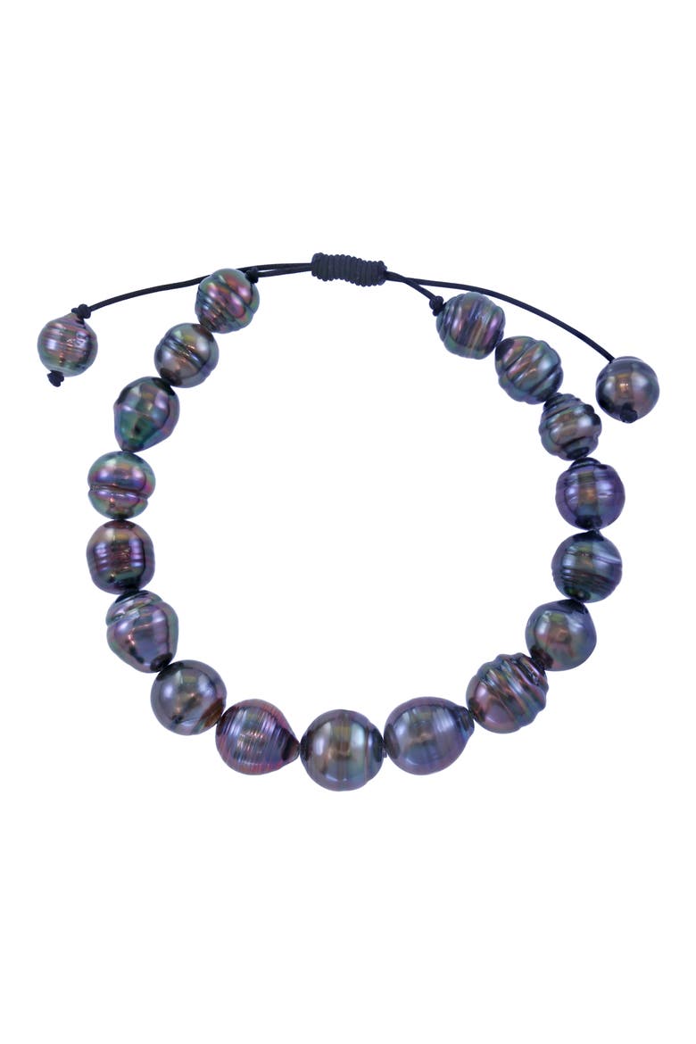 Black 8mm Tahitian Pearl Bracelet, Main, color, BLACK