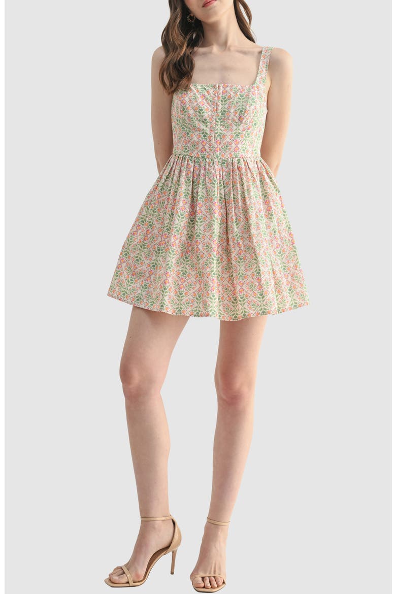 Fit and Flare Mini Dress, Main, color, PINK MULTI