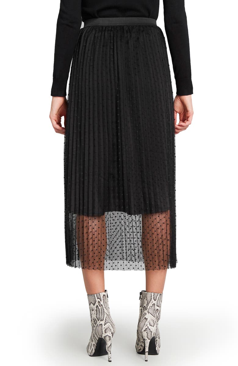 ModCloth Pleated Dot Tulle Midi Skirt, Alternate, color, 
