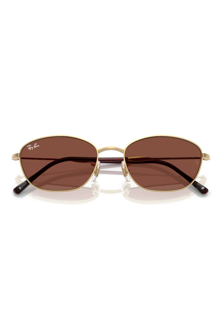 58mm Irregular Oval Sunglasses, Alternate, color, ARISTA / RED