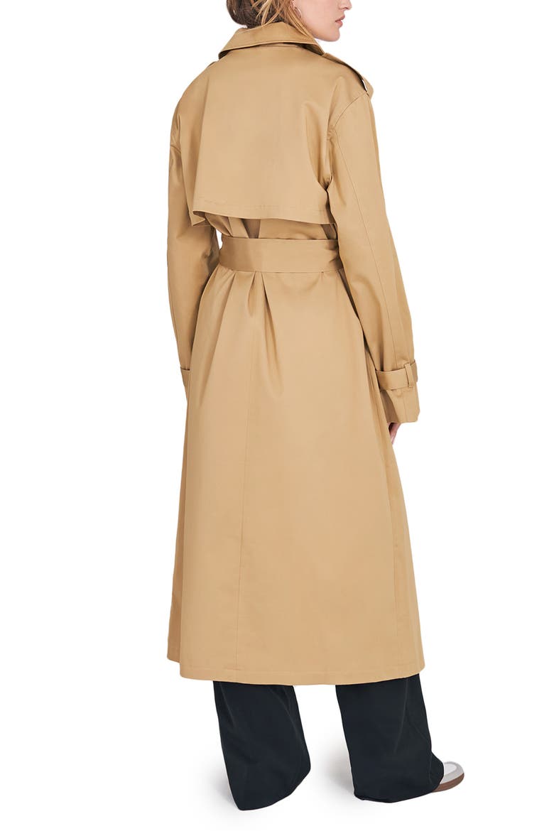 The Charles Tie Waist Double Breasted Trench Coat, Alternate, color, SAND