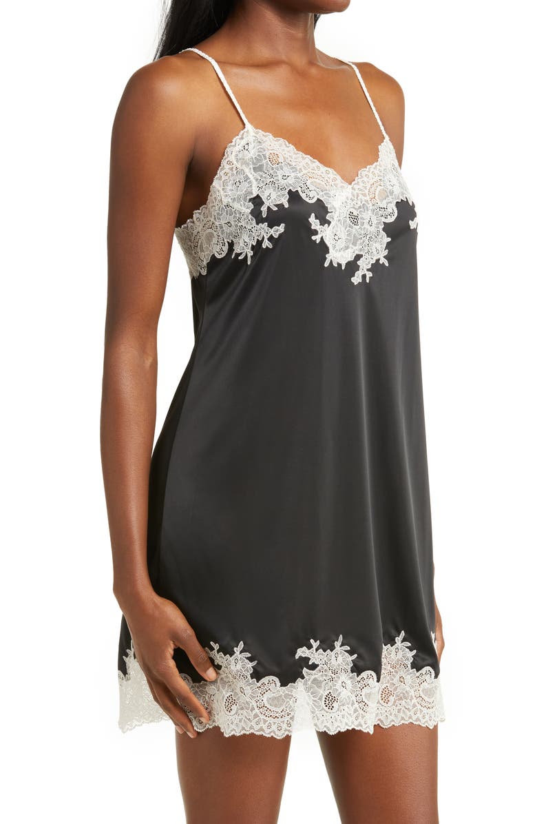 Natori Enchant Lace Trim Satin Chemise, Alternate, color,