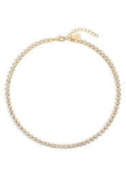 Electric Picks Jewel Bezel Tennis Necklace - Silver