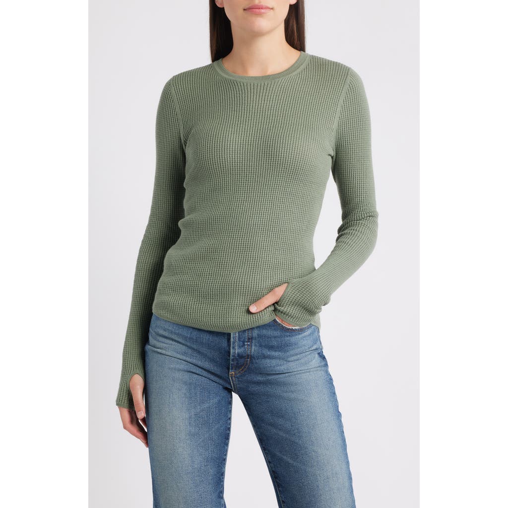 Margaret O'leary Waffle Stitch Top In Green