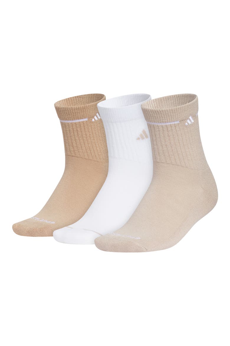 Cushioned Sport 3-Pack Assorted Crew Socks, Main, color, SANDSTONE BEIGE/ WHITE/ BEIGE