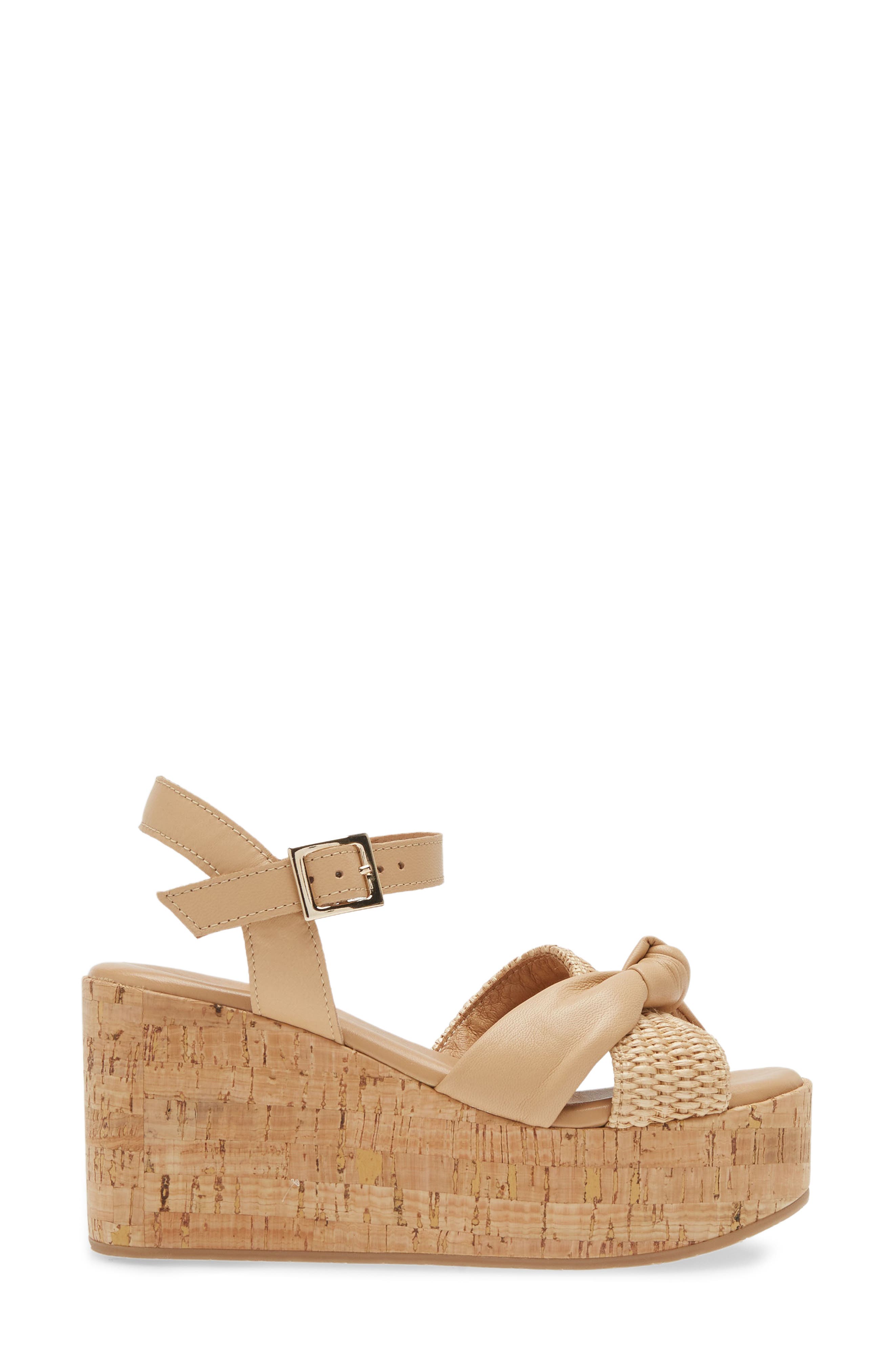Cordani Jaylin Platform Wedge Sandal, Alternate, color, Natural