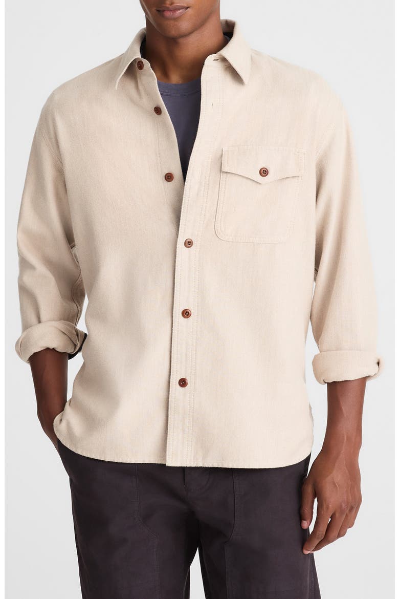 Cotton Herringbone Work Shirt, Main, color, OAT HERRINGBONE