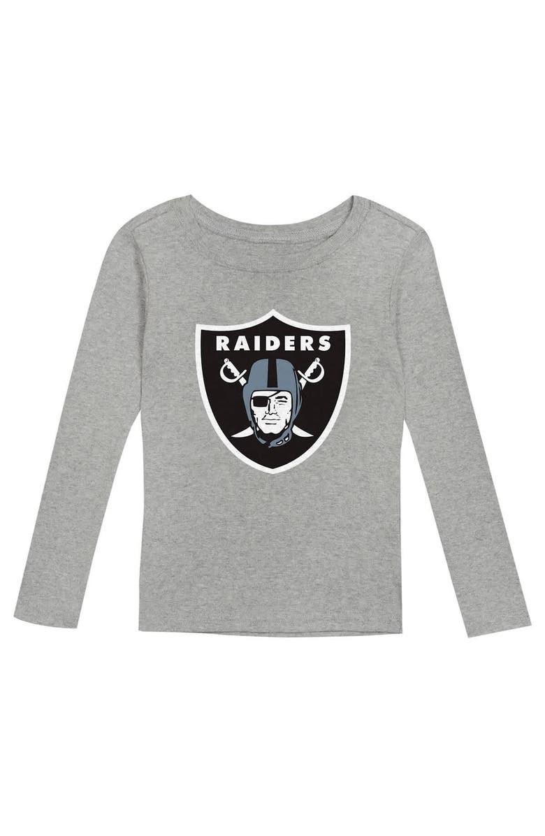 Outerstuff Youth Las Vegas Raiders Long Sleeve T-Shirt and Pants Sleep Set, Alternate, color, 