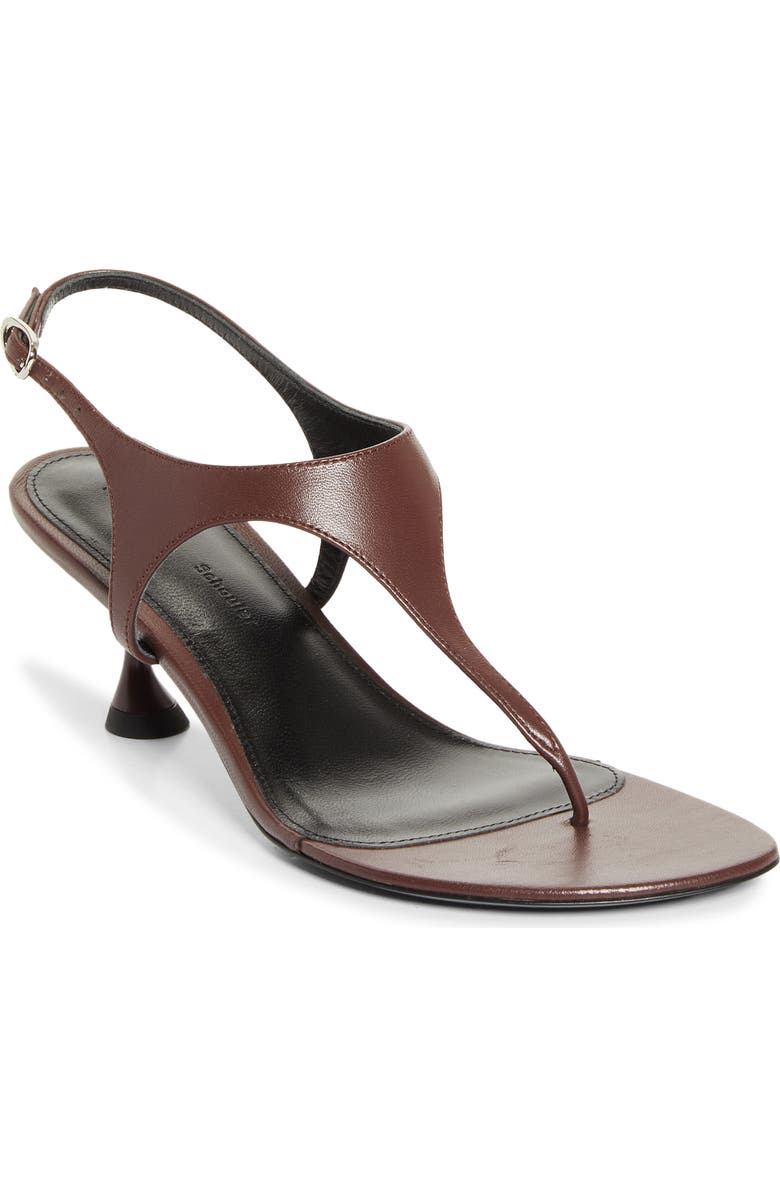 Proenza Schouler Tee Sandal, Main, color, Chocolate