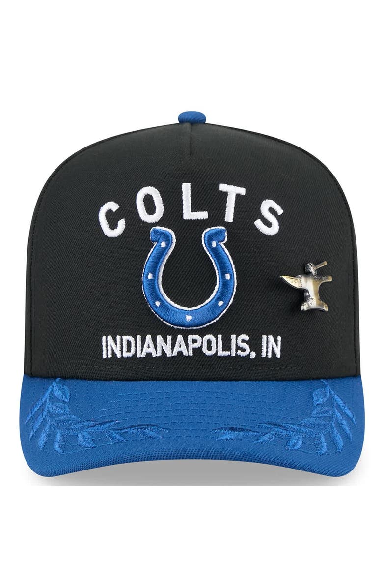 New Era Men's New Era Black/Royal Indianapolis Colts 2025 NFL Draft On Stage A-Frame 59FIFTY Fitted Hat, Alternate, color, 