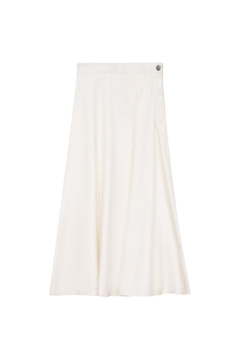 Accordion Pleated Side Zip Leather Look Midi Skirt, Main, color, Cream