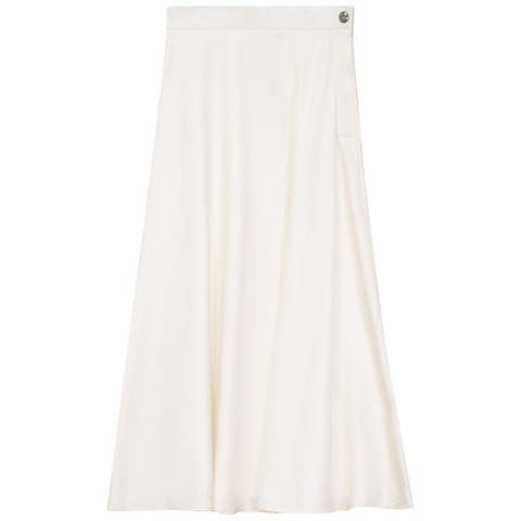 Accordion Pleated Side Zip Leather Look Midi Skirt