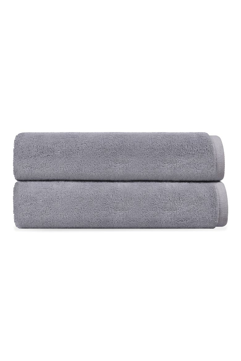 Puresoft Set of 2 Turkish Cotton Bath Towels, Main, color, GREY