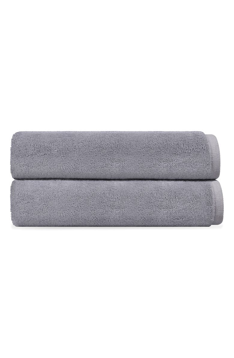 DePera Puresoft Set of 2 Turkish Cotton Bath Towels, Main, color, Grey