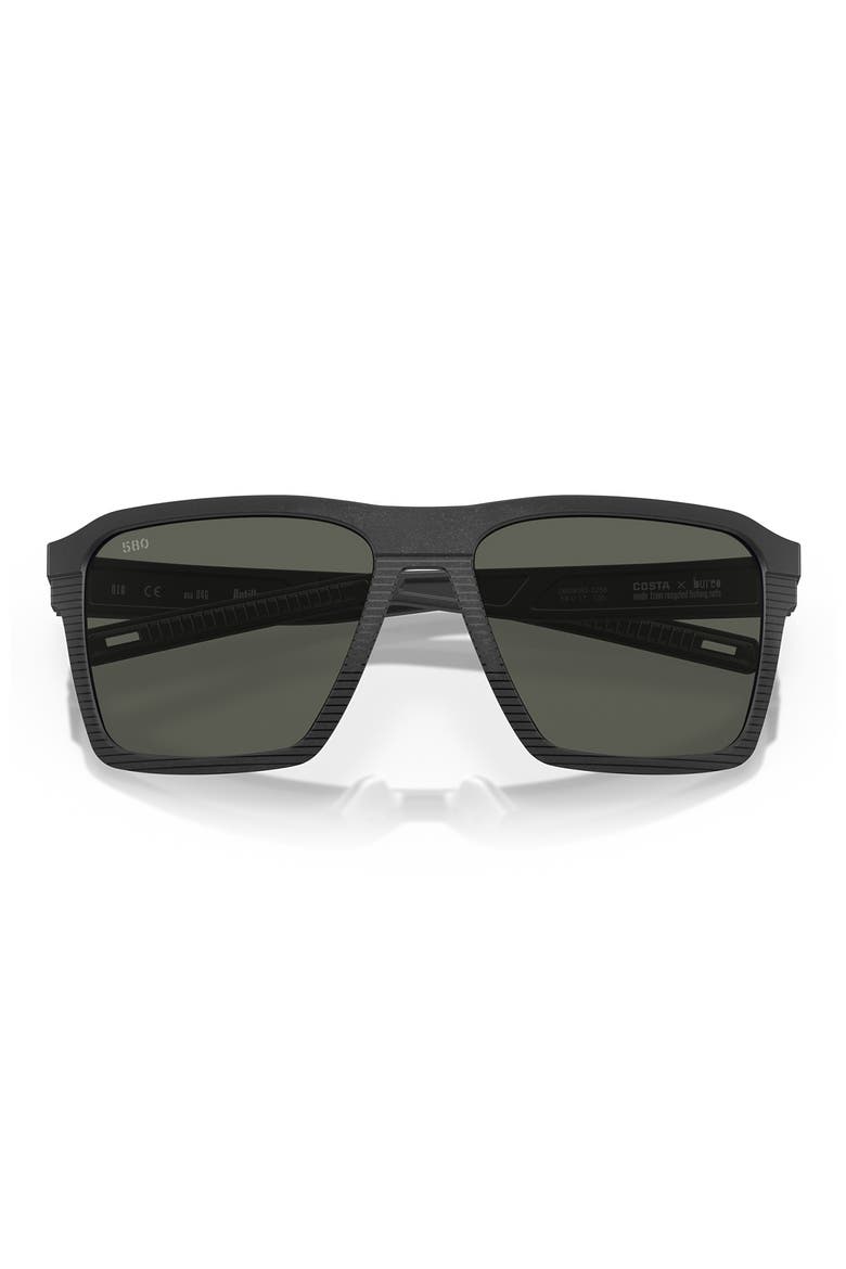 Antille 58mm Polarized Square Sunglasses, Alternate, color, 04G NET BLACK / GRAY 580G
