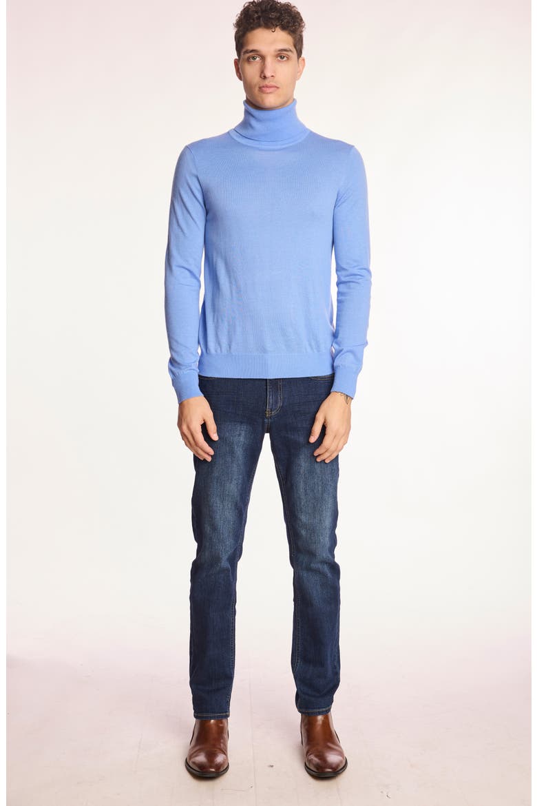 Fine Gauge Turtleneck Sweater, Alternate, color, LIGHT BLUE