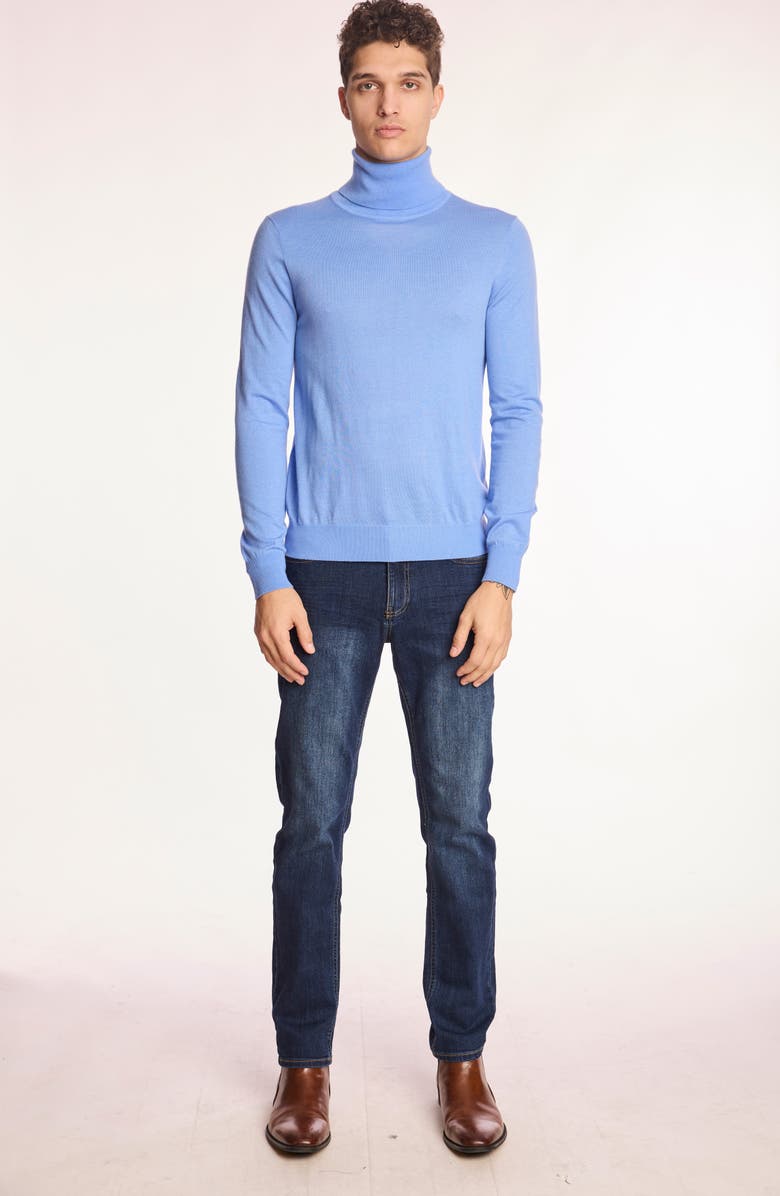 PAISLEY & GRAY Fine Gauge Turtleneck Sweater, Alternate, color, Light Blue