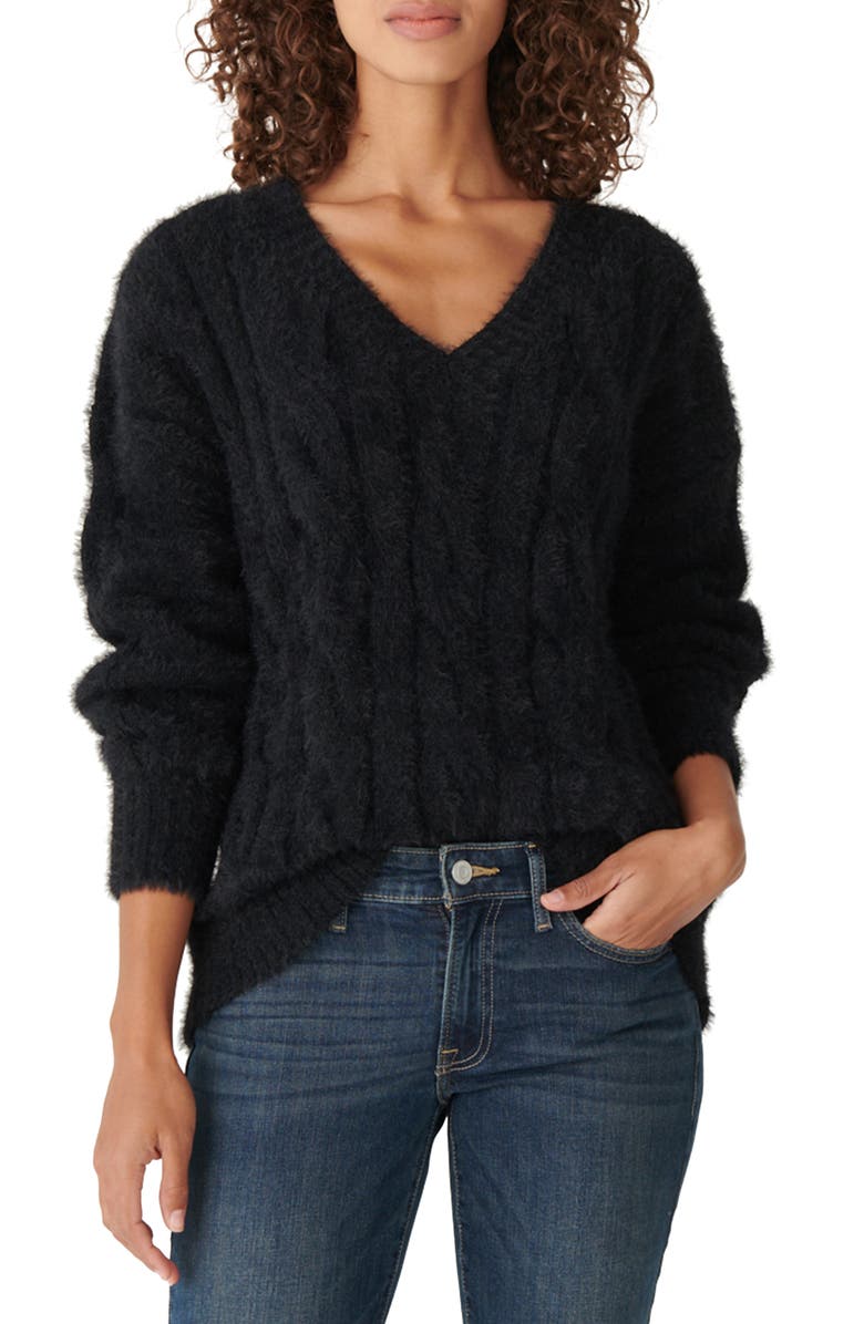 Lucky Brand Eyelash Cable Sweater, Main, color, 