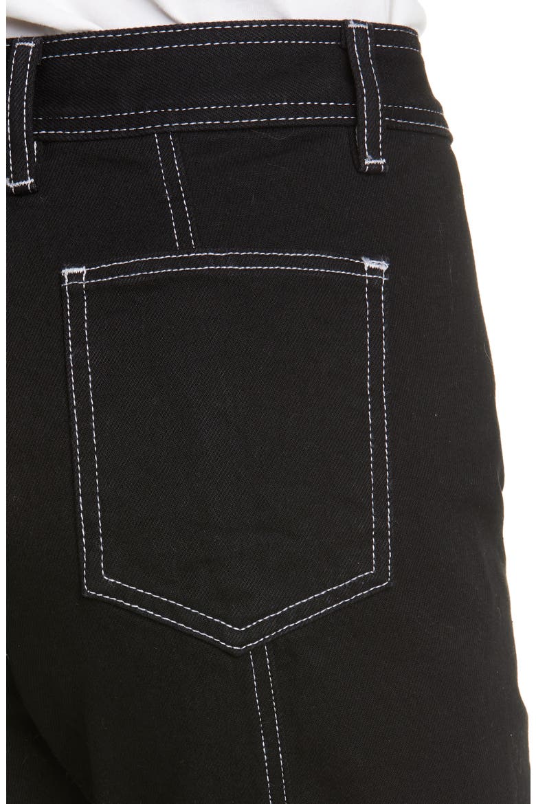 Paneled Straight Leg Jeans, Alternate, color, NIGHT HOUR W WHITE STCH