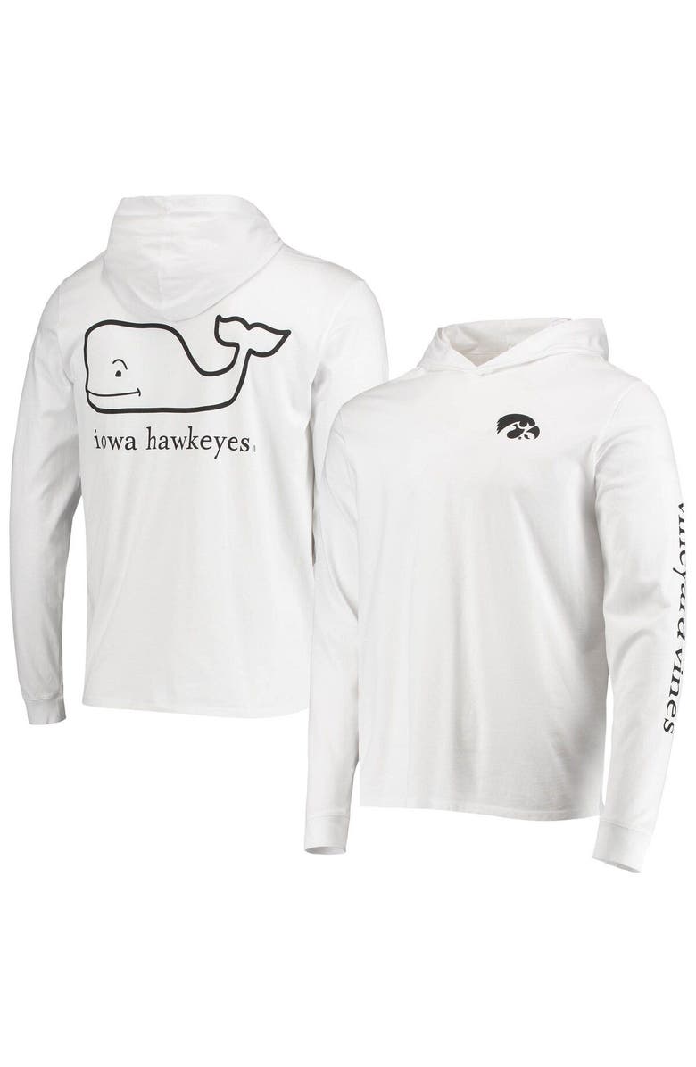 vineyard vines Men's Vineyard Vines White Iowa Hawkeyes Campus 2.0 Long Sleeve Hoodie T-Shirt, Alternate, color, 