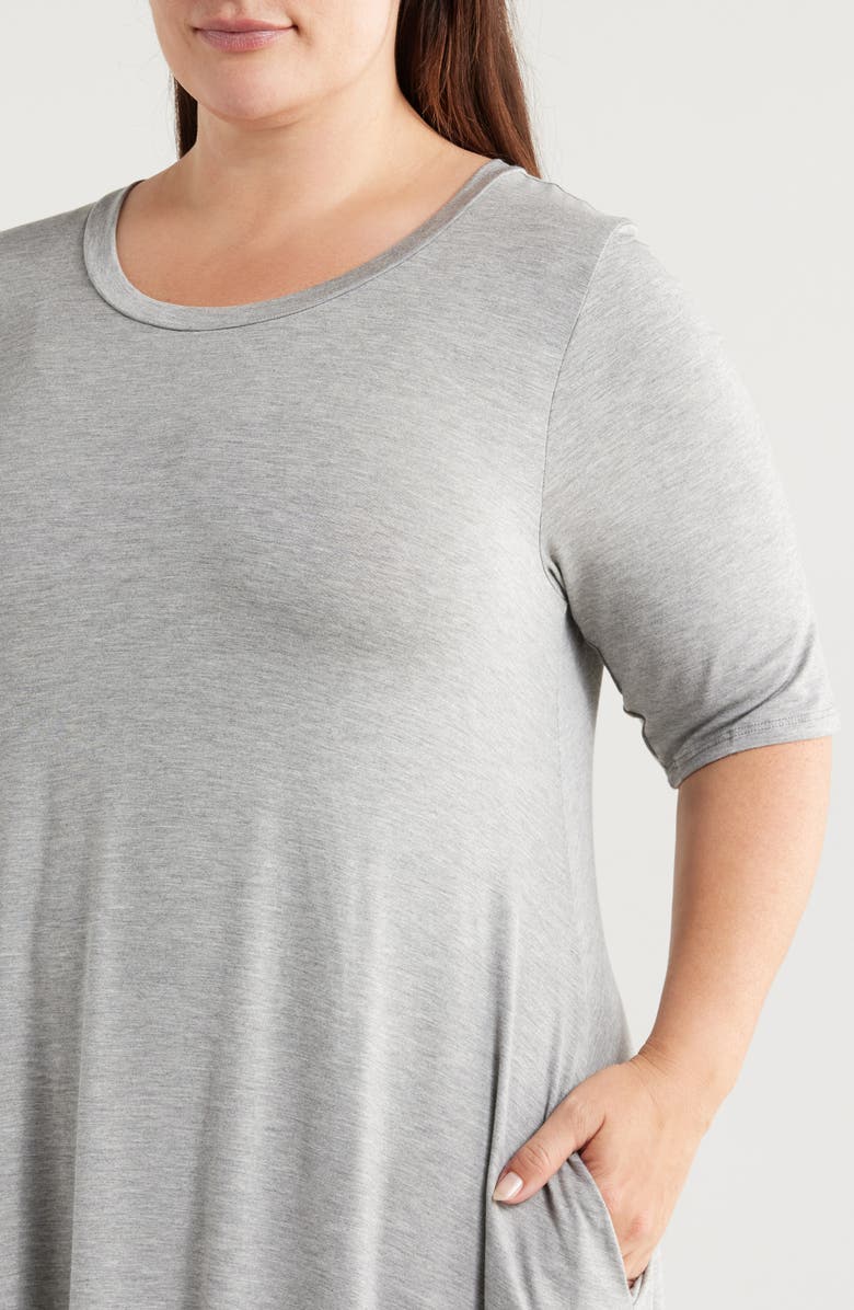 24seven Comfort Apparel Pocket Dress, Alternate, color, Heather