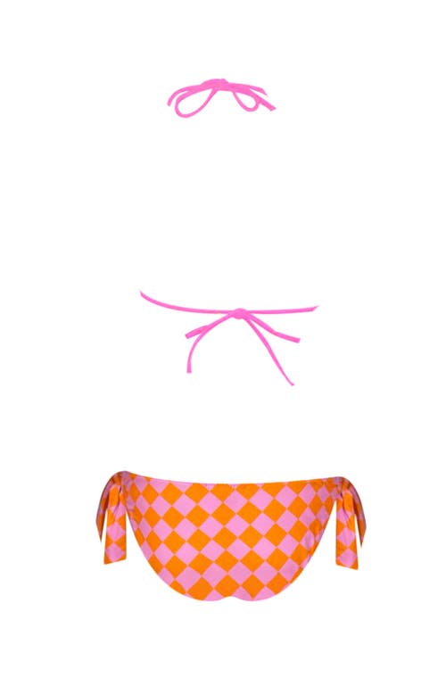 Nessi Byrd Triangle Checkered Print Two Piece Bikini, Big Kid In Multi