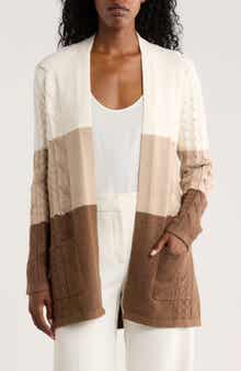 CYRUS Colorblock Pointelle Cardigan