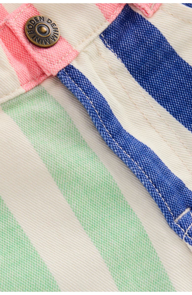 Mini Boden Kids' Stripe Denim Shorts, Alternate, color, Multi Hotch Potch Stripe