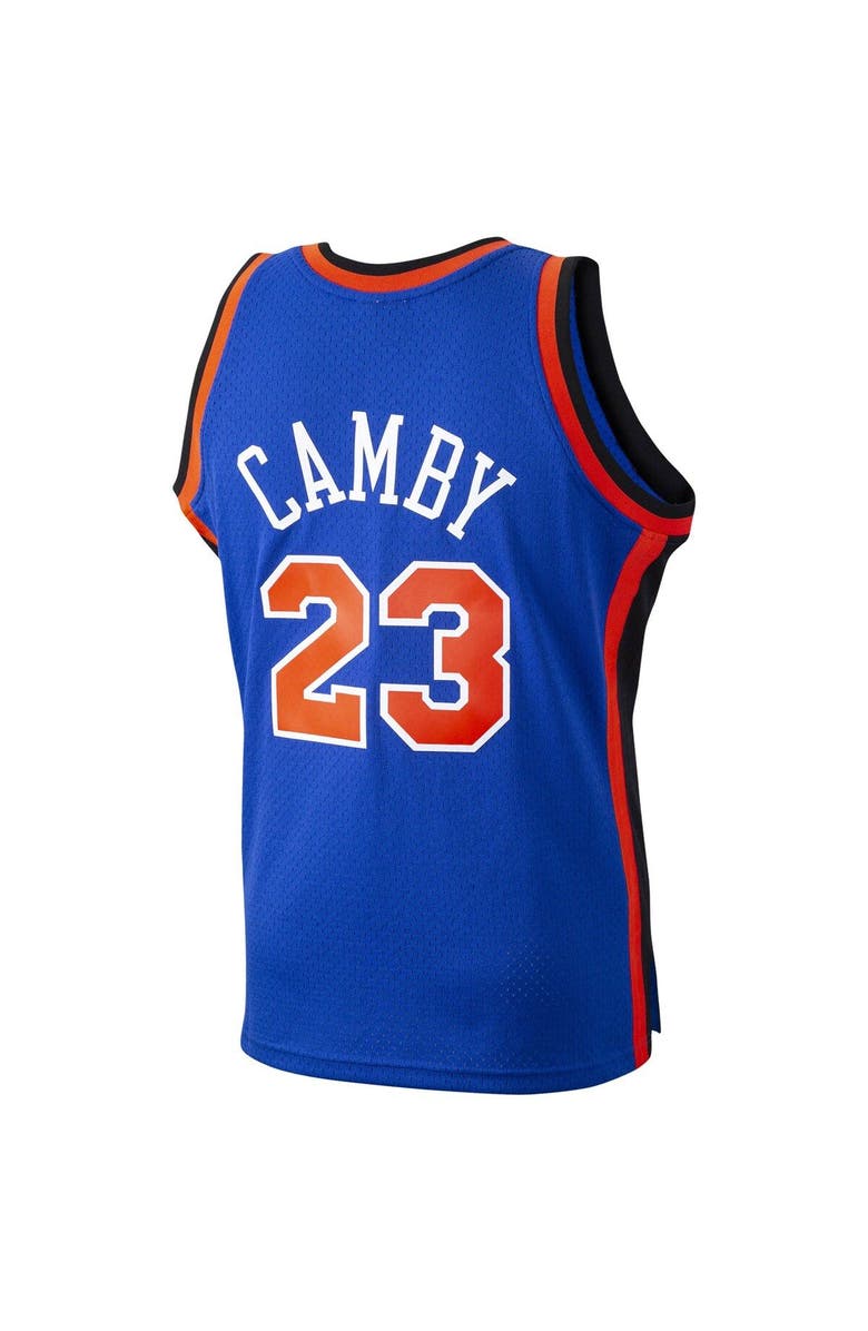 Mitchell & Ness Men's Mitchell & Ness Marcus Camby Blue New York Knicks 1998/99 Hardwood Classics Swingman Jersey, Alternate, color, 