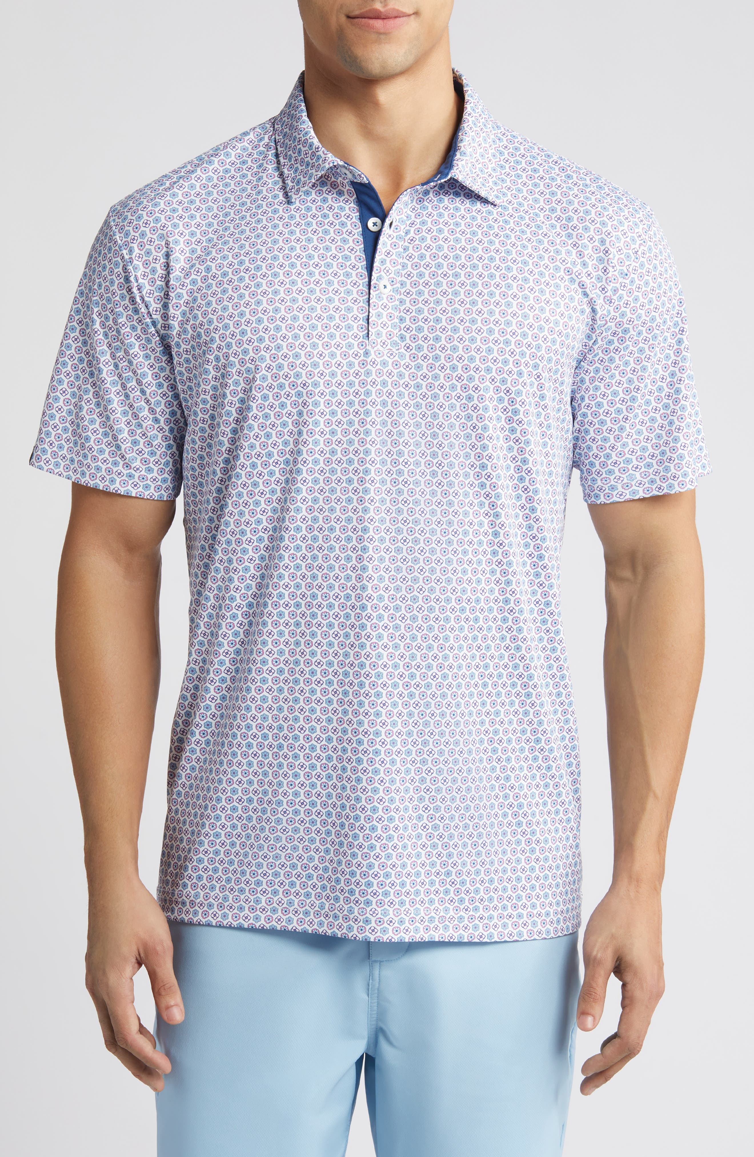 Swannies Caleb Medallion Print Golf Polo