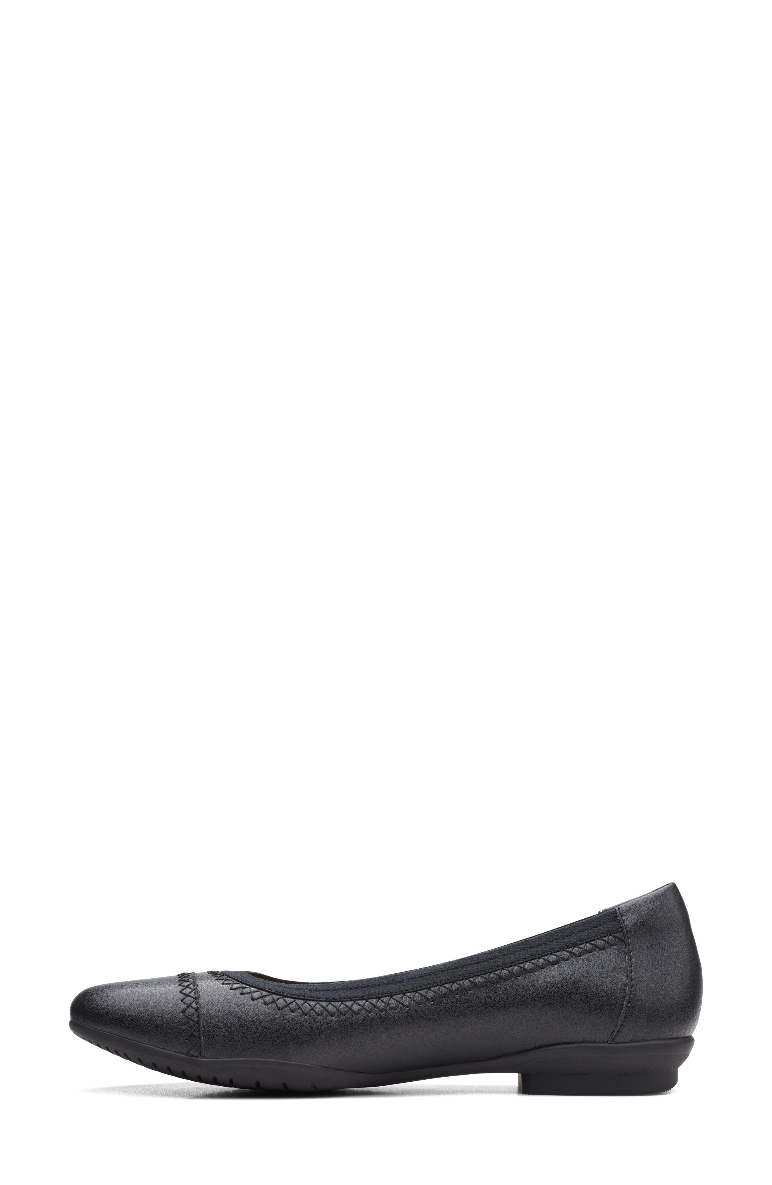 Sara Bay Flat - Wide Width Available, Alternate, color, BLACK LEATHER