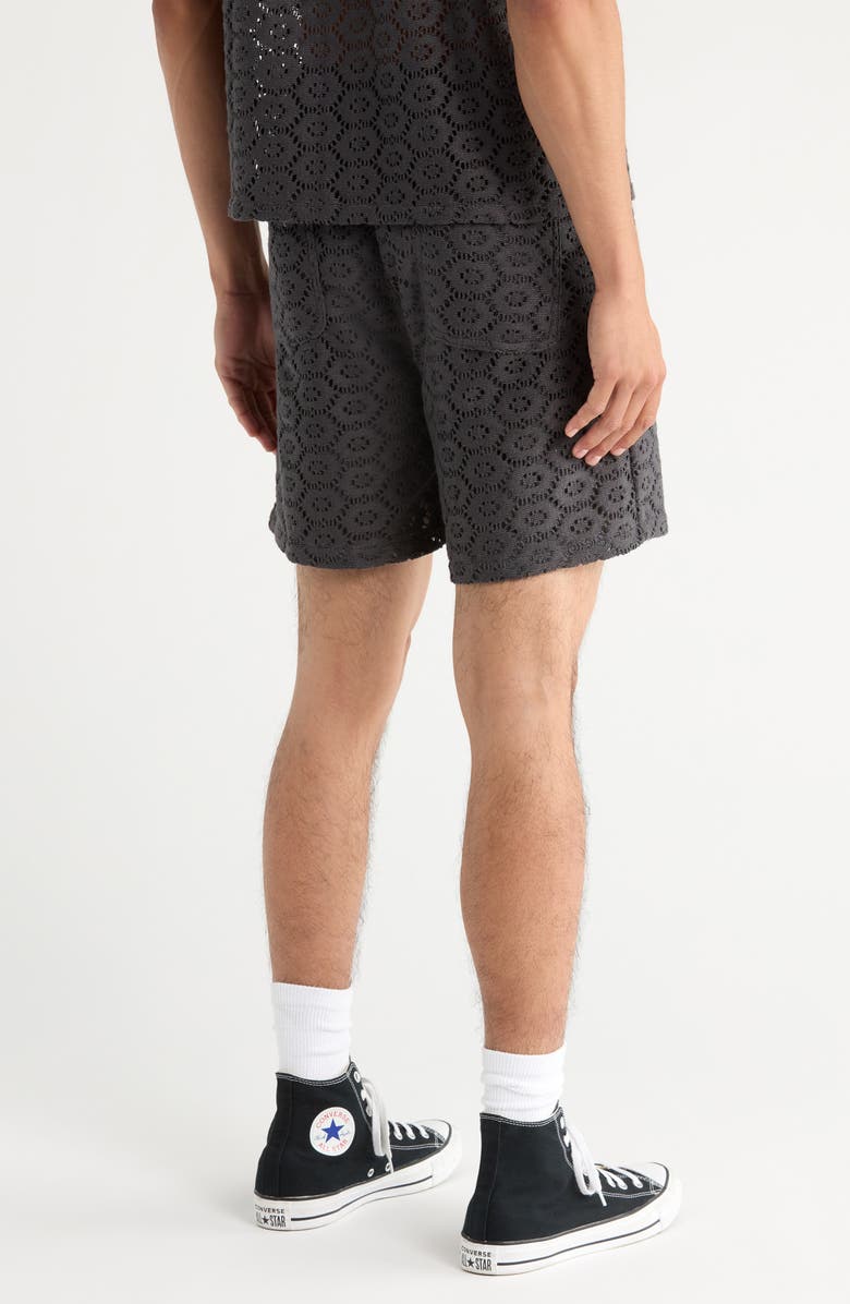 HONOR THE GIFT Open Stitch Drawstring Shorts, Alternate, color, Black