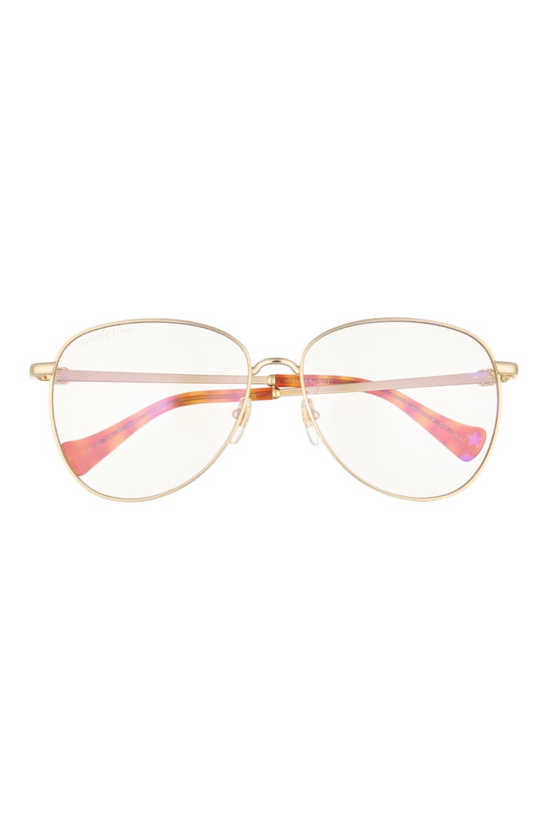 60mm Novelty Optical Frames, Main, color, GOLD GOLD TRANSPARENT