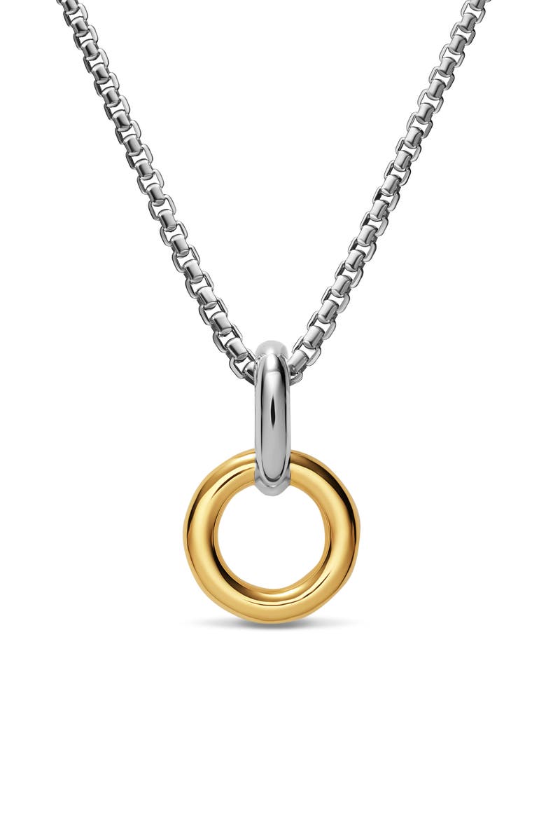 Amulet Holder in Sterling Silver with 14K Yellow Gold, 20.3mm, Alternate, color, SILVER