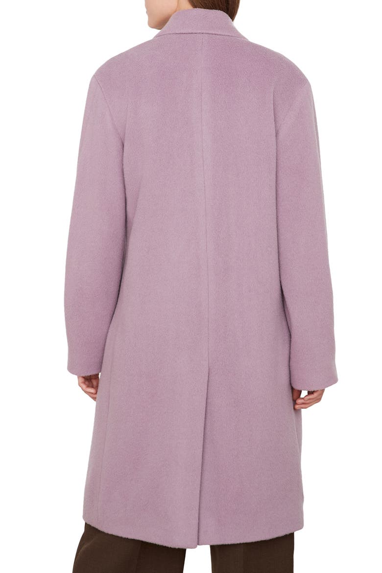 Brushed Double Breasted Coat, Alternate, color, PLUM NIGHT