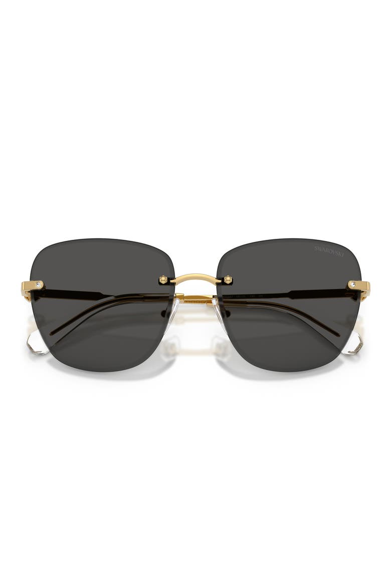 58mm Gradient Square Sunglasses, Alternate, color, GOLD / DARK GREY