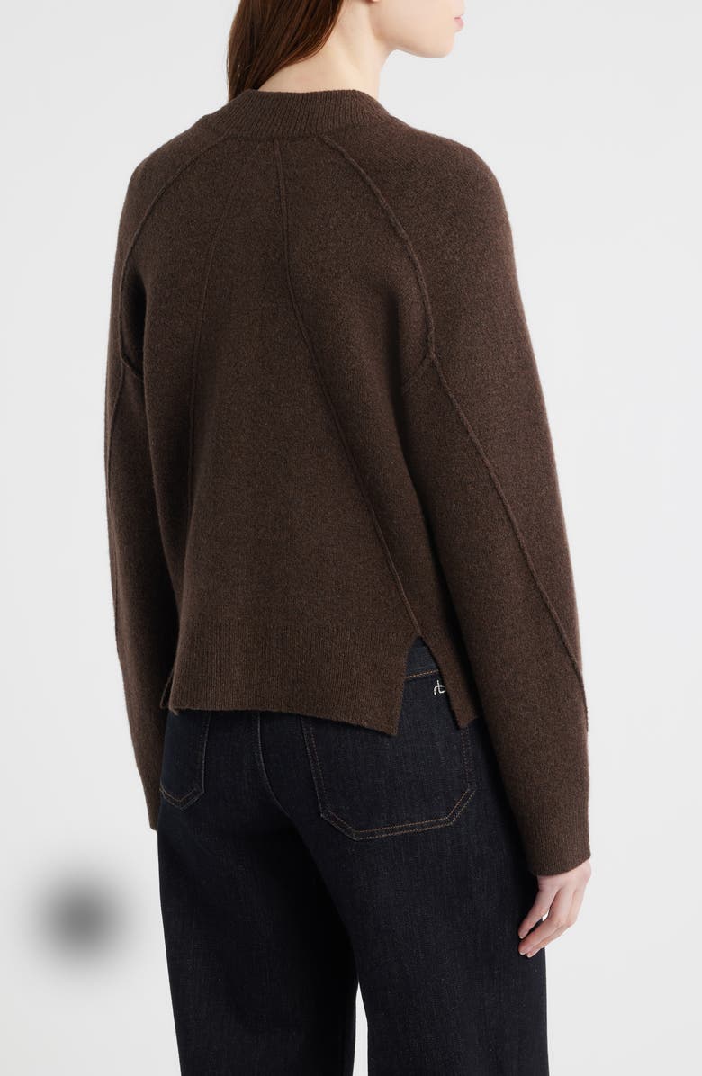 rag & bone Bridget Mock Neck Wool Blend Cardigan, Alternate, color,