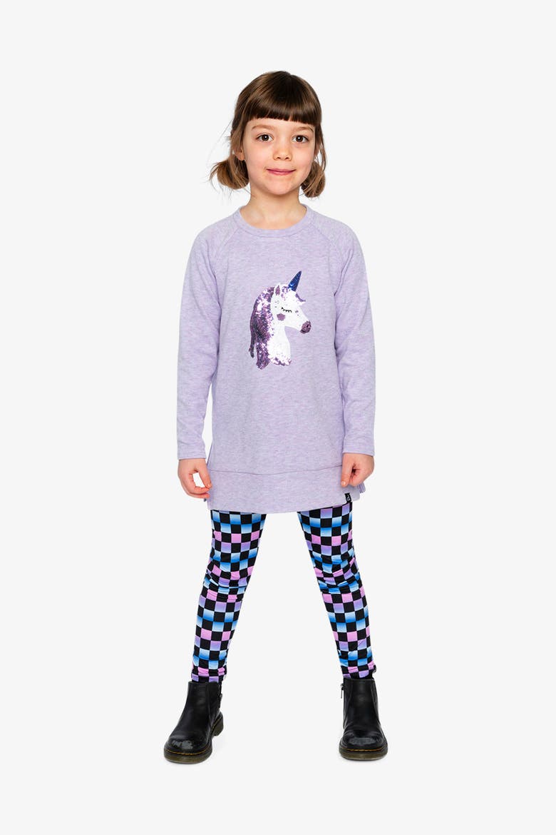 Brushed Jersey Sequin Unicorn Tunic, Alternate, color, Violet