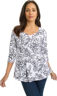 Jessica London Knit Crepe Sweetheart Neck Top