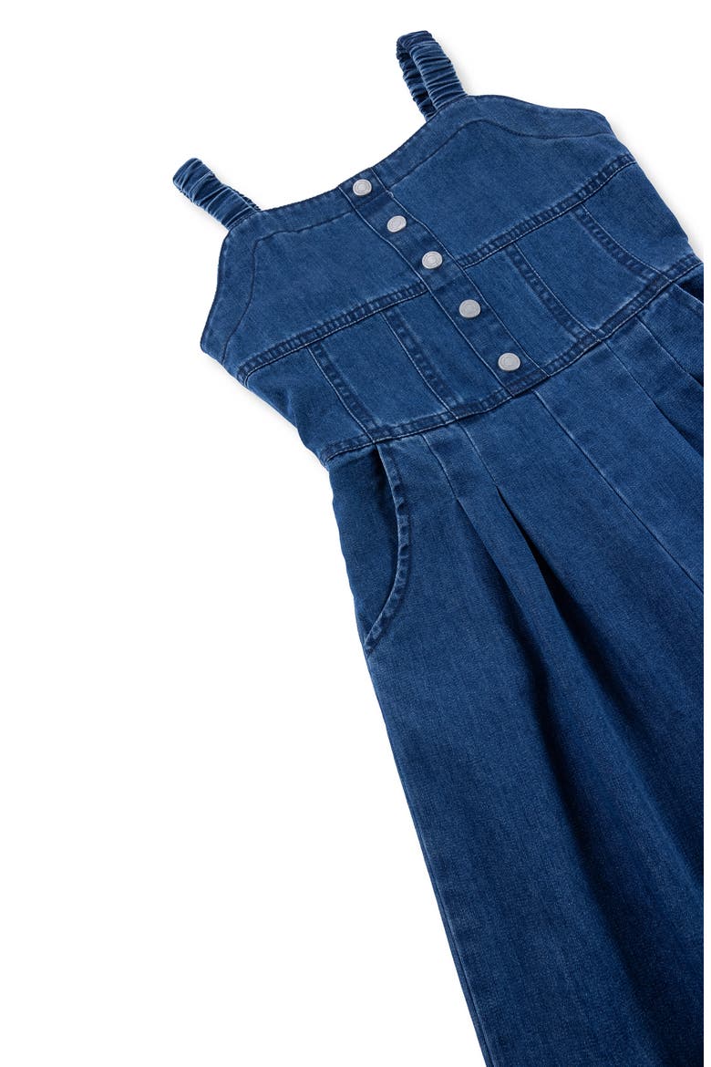 Kids' Henley Wide Leg Knit Jumpsuit, Alternate, color, INDIGO