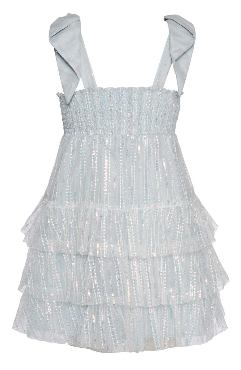 Hannah Banana Kids' Tiered Sequin Party Dress, Alternate, color, Blue Multi