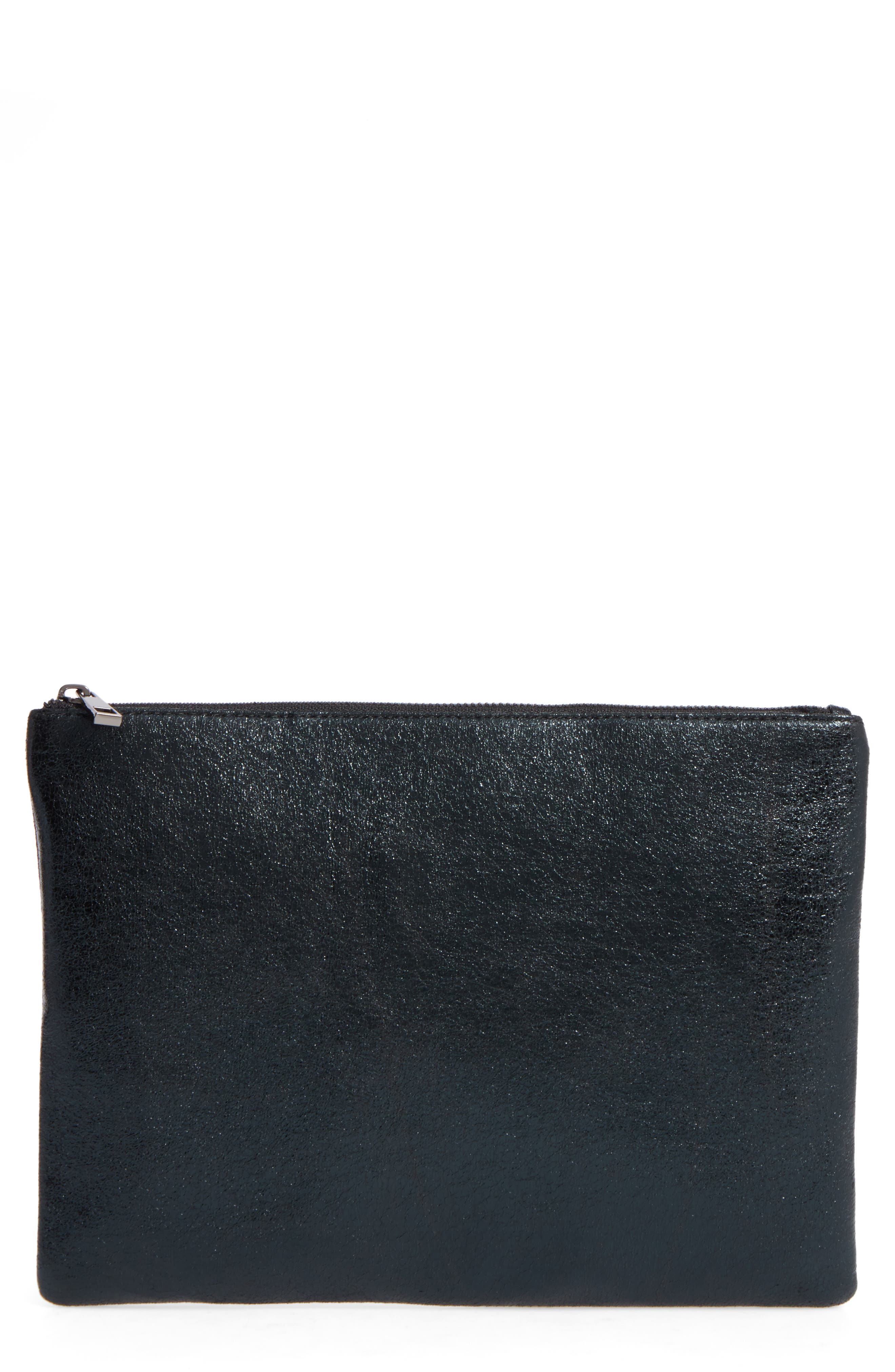 BP. Faux Leather Large Zip Pouch, Main, color, 