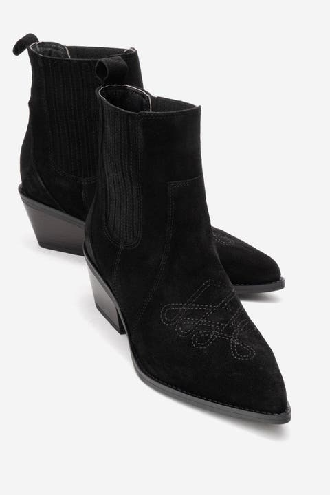 Julieta Leather Block Heel Western Boot