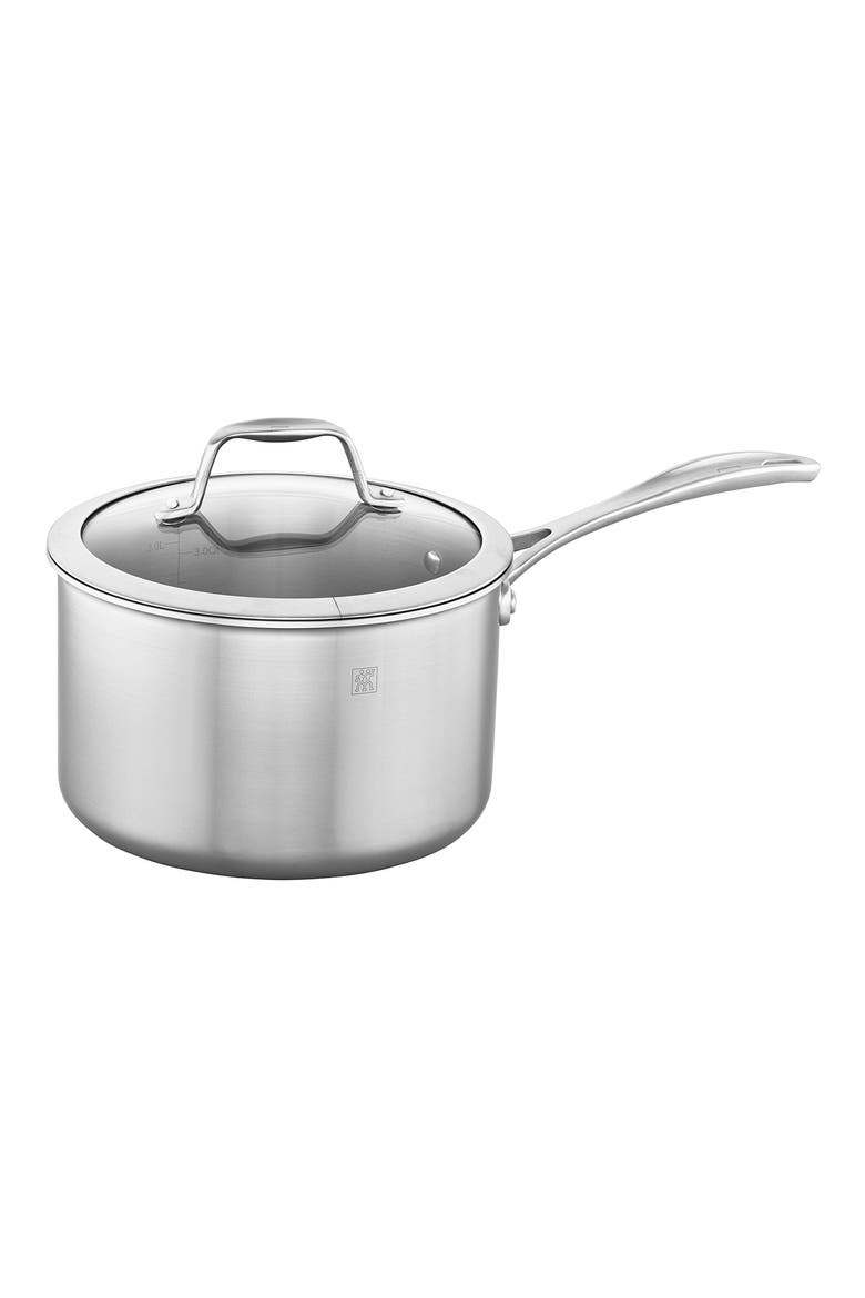 Spirit 3-Ply 4-Quart Stainless Steel Sauce Pan, Main, color, STAINLESS STEEL