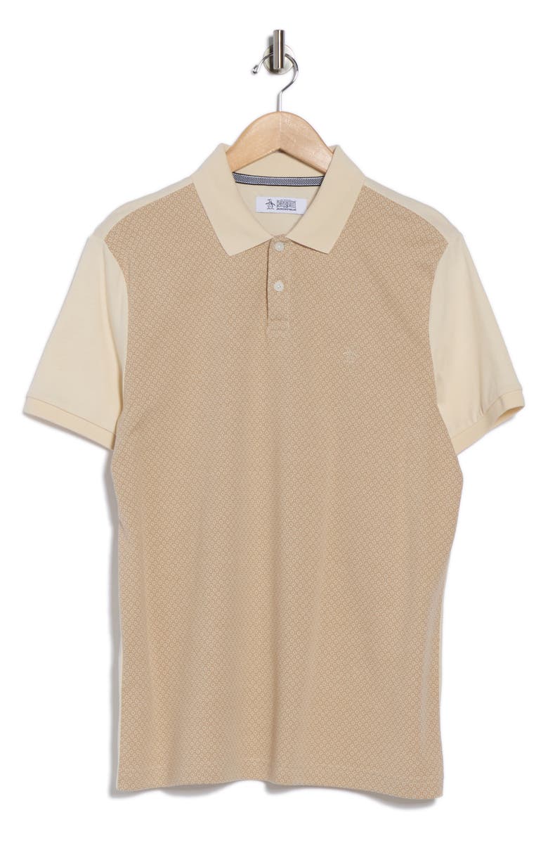 Original Penguin Geometric Jacquard Cotton Jersey Polo, Alternate, color, Birch