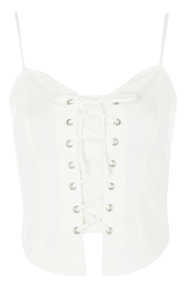 Topshop Corset Camisole, Alternate, color, 