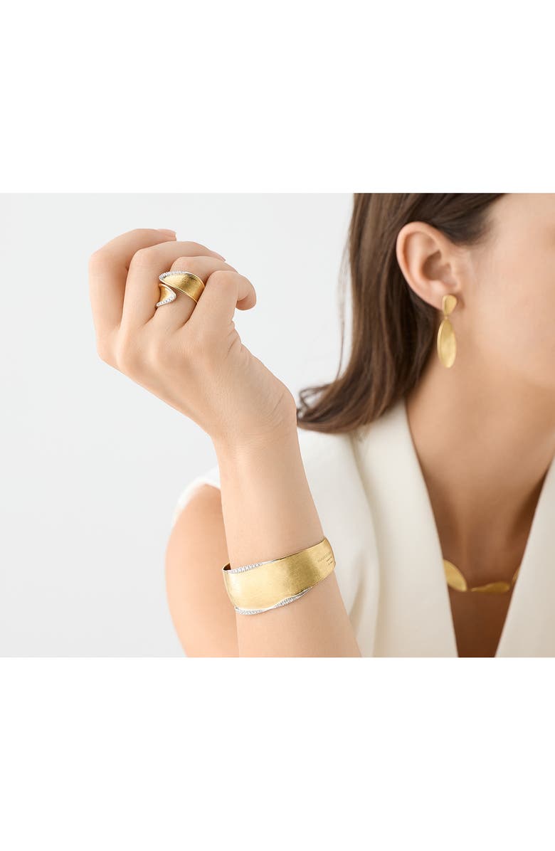 Marco Bicego Lunaria Twist Diamond Ring, Alternate, color, Yl/ Wh Gold