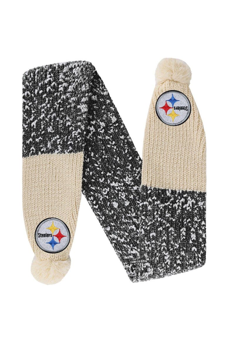 Pittsburgh Steelers Confetti Scarf with Pom, Main, color, Black