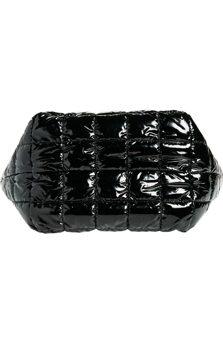 VeeCollective Medium Porter Water Repellent Quilted Recycled Nylon Tote, Alternate, color, Black Vinyl