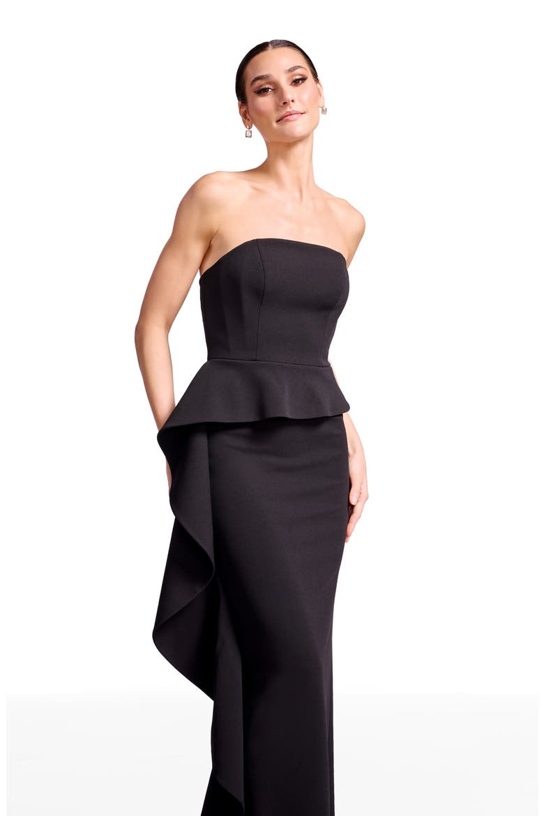 Laysia Strapless Dress, Alternate, color, BLACK